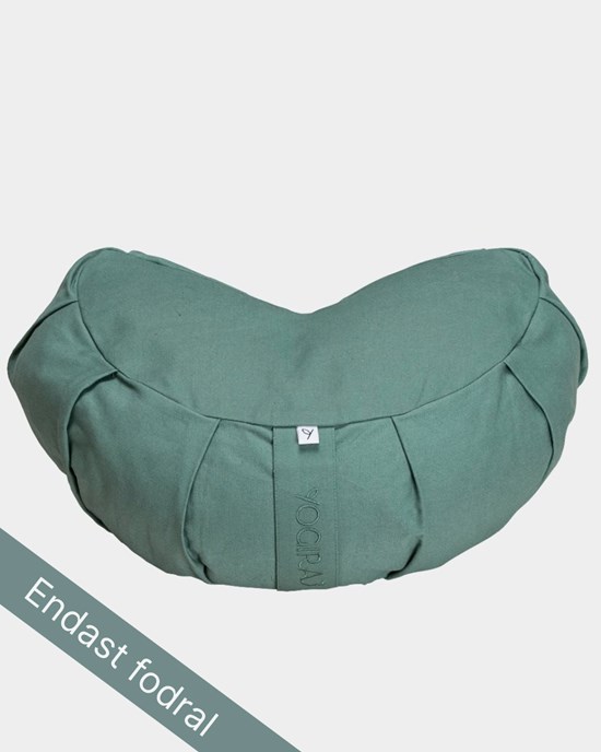 Ytterfodral meditation cushion, crescent, Moss Green - Yogiraj