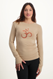 Yogatopp Karuna OM yoga longsleeve shirt - Sand - Urban Goddess
